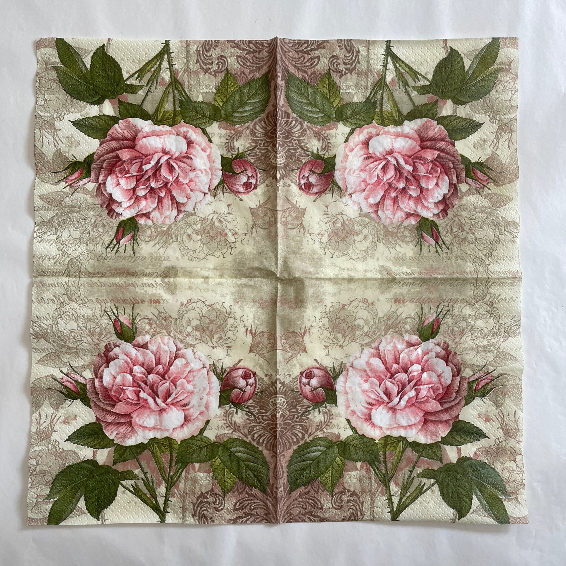 Napkin - Vintage Rose With Buds