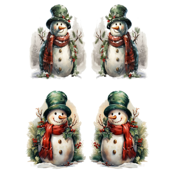 Vintage Snowman White Cloud Decor Transfer