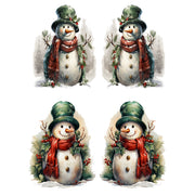 Vintage Snowman White Cloud Decor Transfer