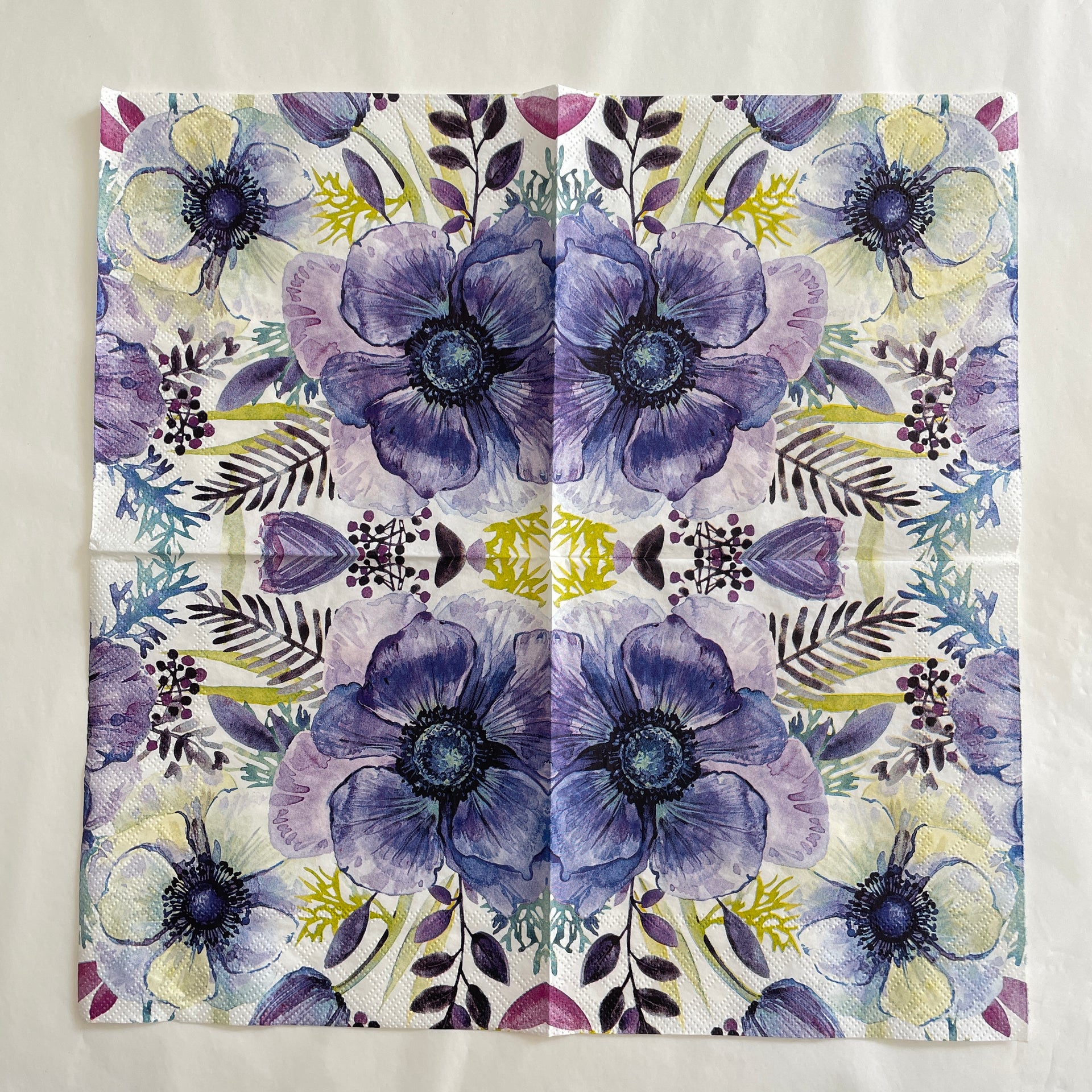Napkin - Violet Vintage Flowers