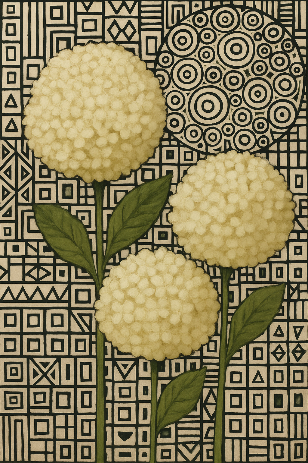 White Hydrangea Decoupage Paper