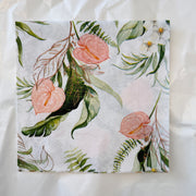 Napkin - White Flowers On White