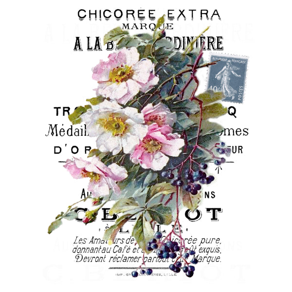 Wild Bouquet White Cloud Decor Transfer