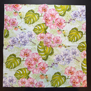 Napkin - Wild Orchid With Monstera