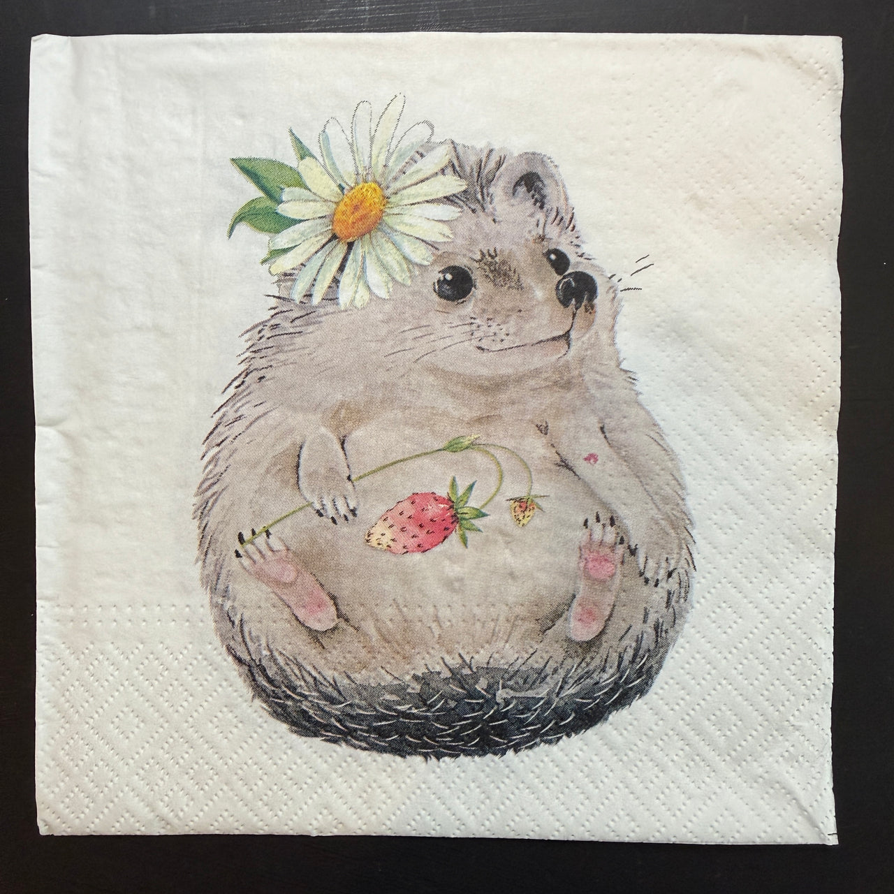 Napkin - Wild Strawberry Hedgehog