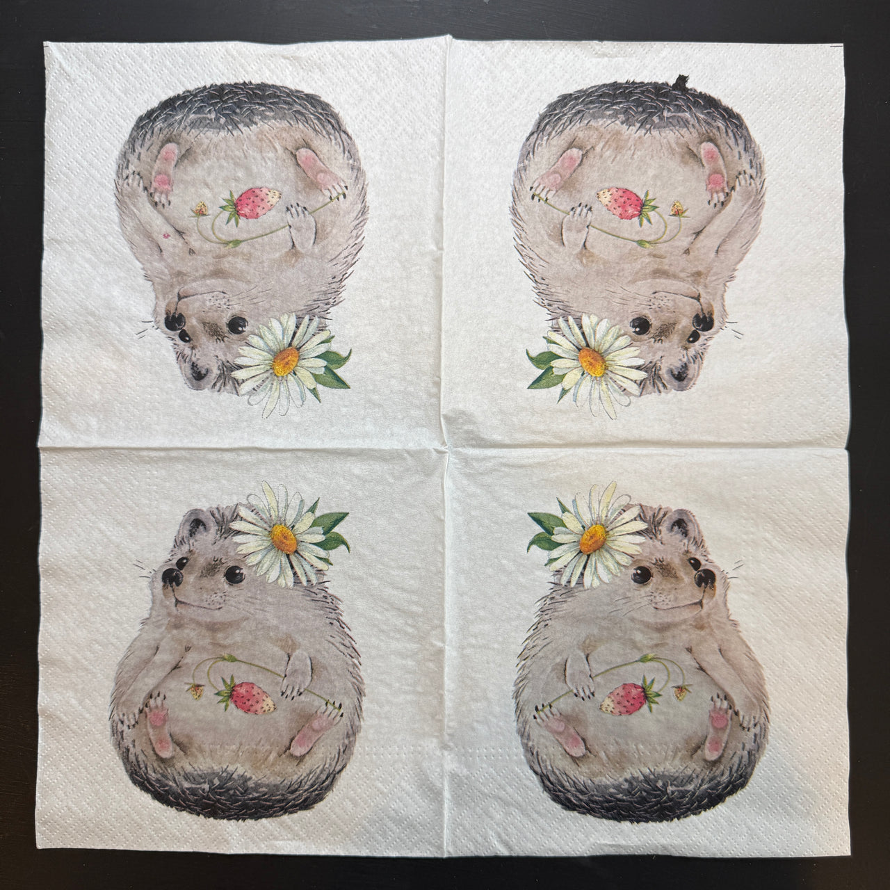 Napkin - Wild Strawberry Hedgehog