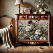 Winter Petals Mint Decoupage Paper