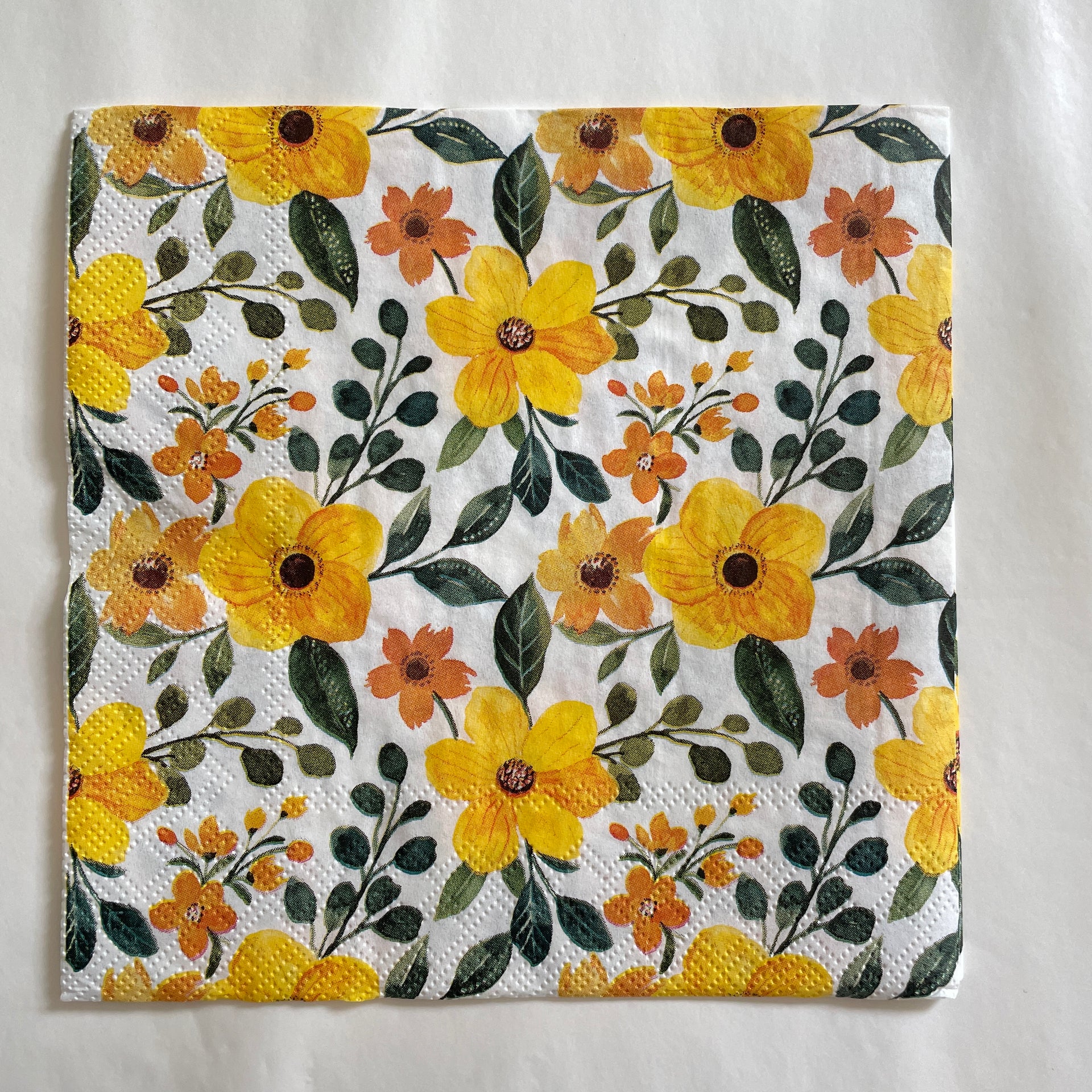 Napkin - Yellow Floral Pattern