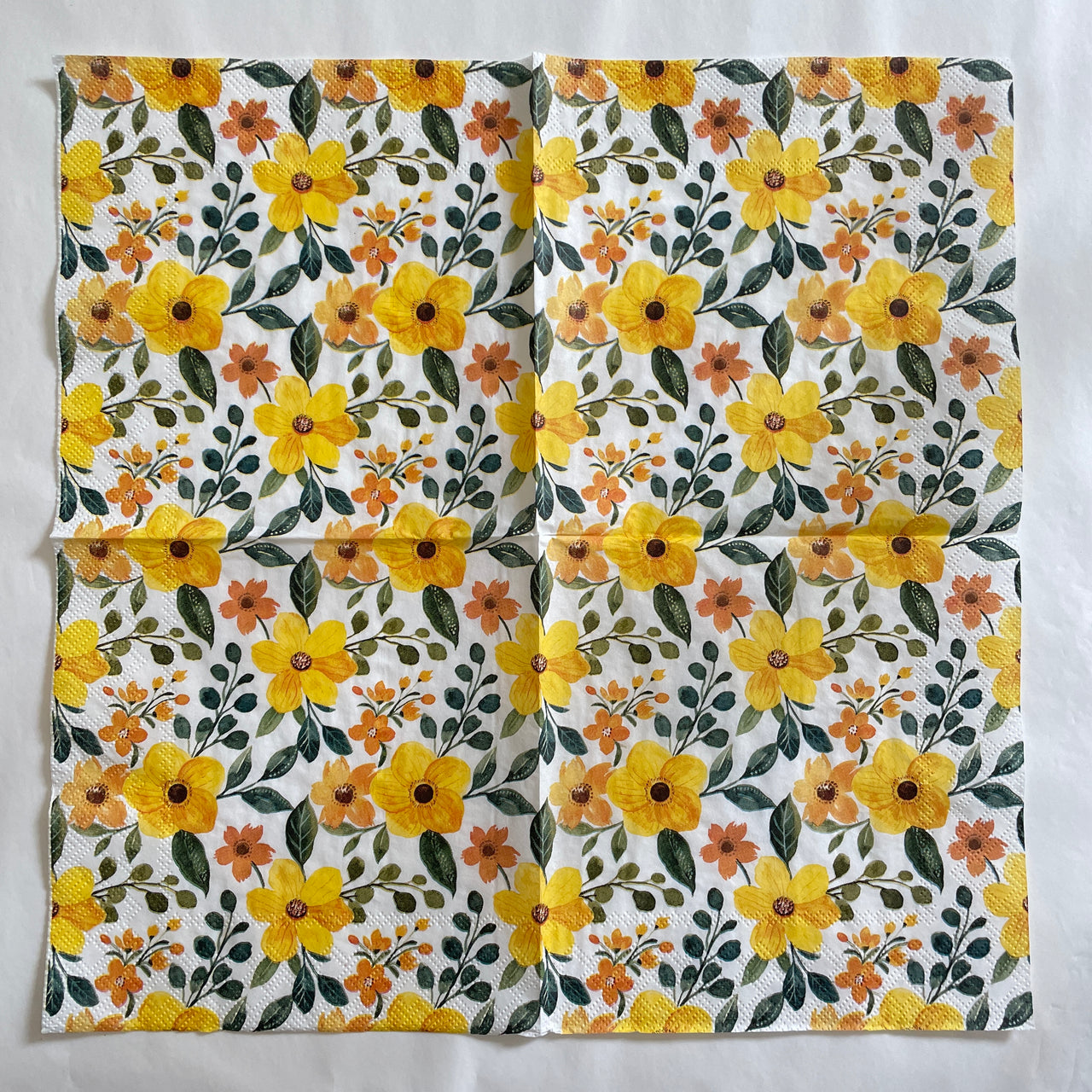 Napkin - Yellow Floral Pattern