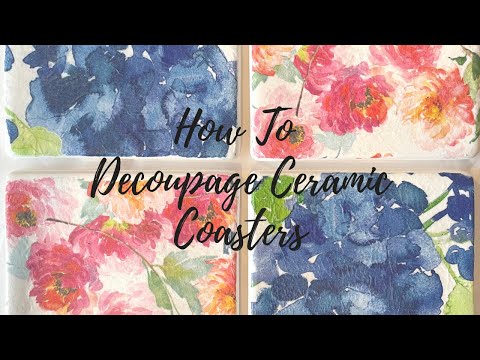 How-To Decoupage Ceramic Coasters YouTube video
