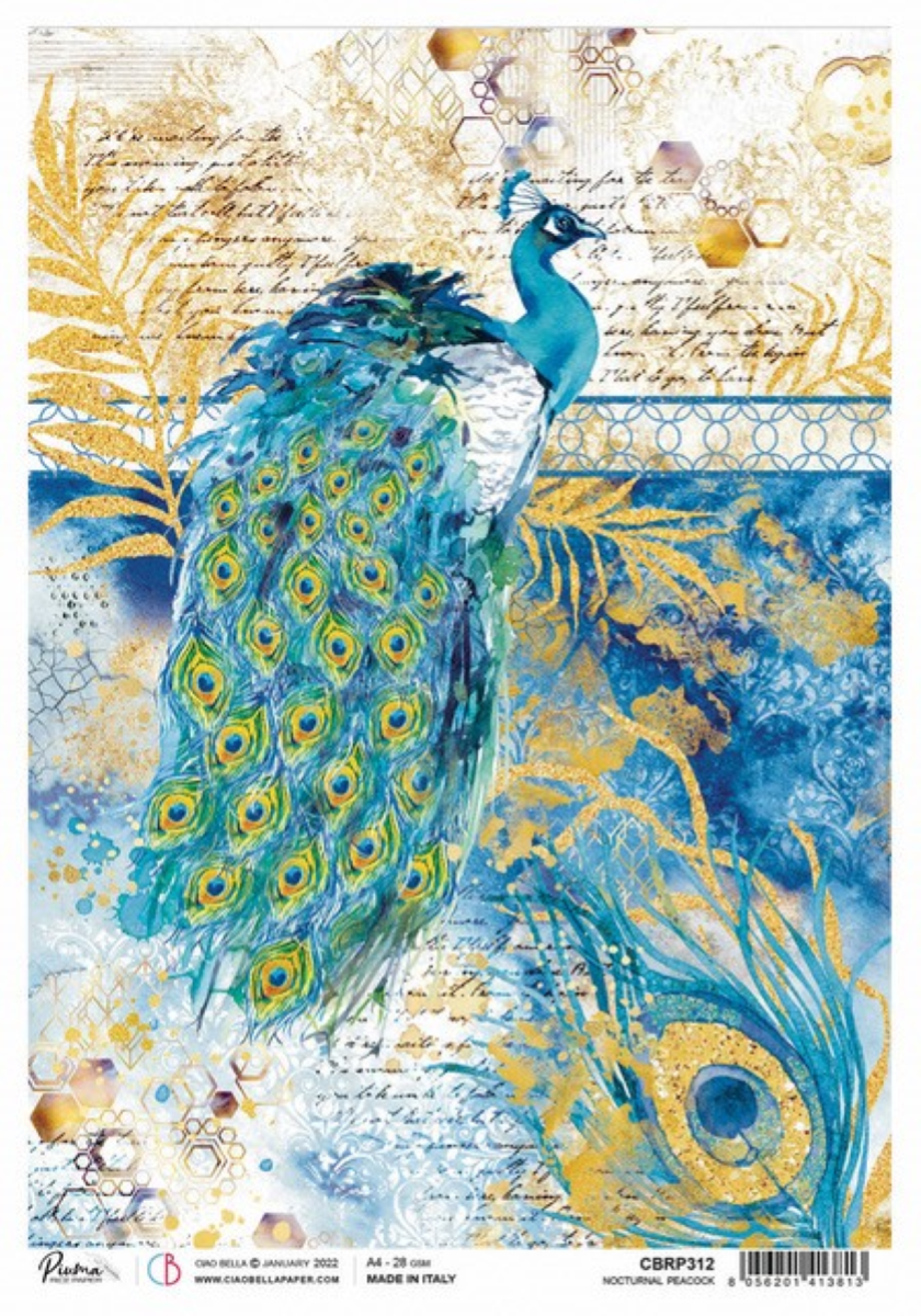 A4 Rice Paper Nocturnal Peacock