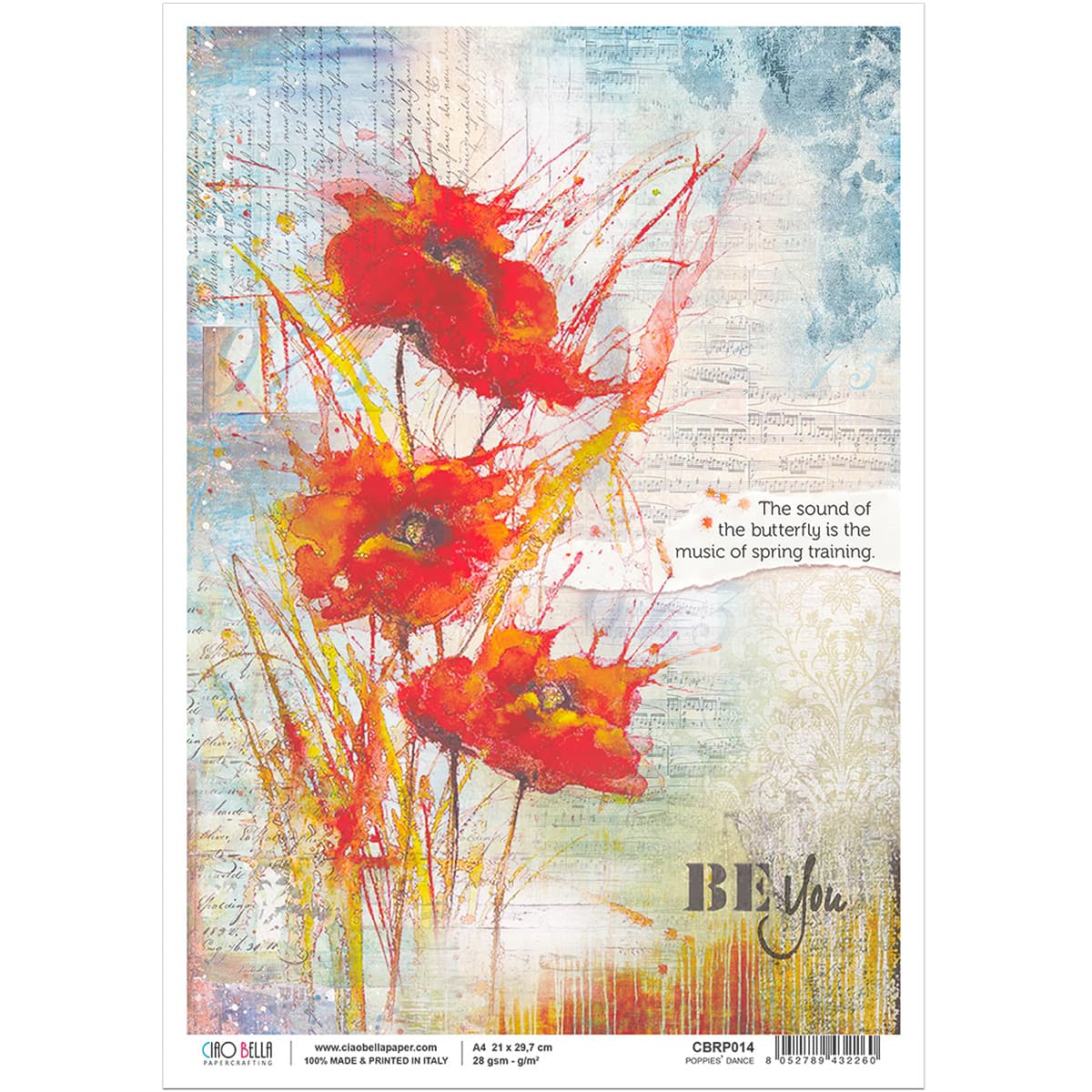 A4 Rice Paper - Poppies Dance