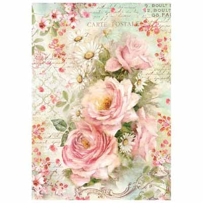A4 Rice Paper Roses and Daisies