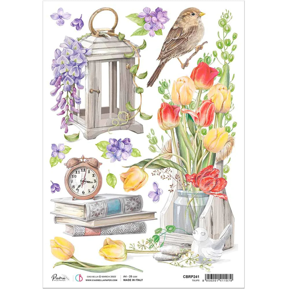 A4 Rice Paper Tulips