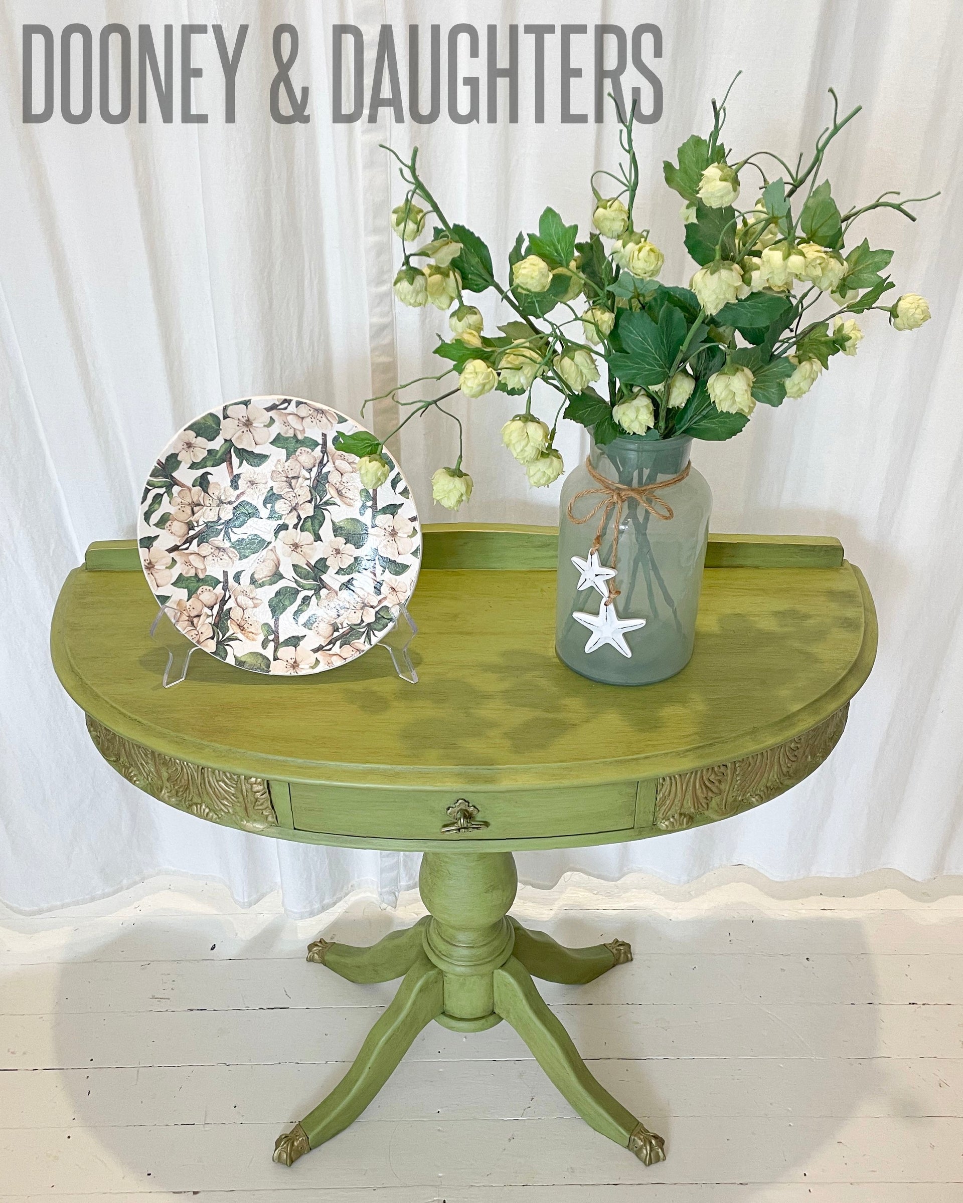 Aged Green House Hall Table