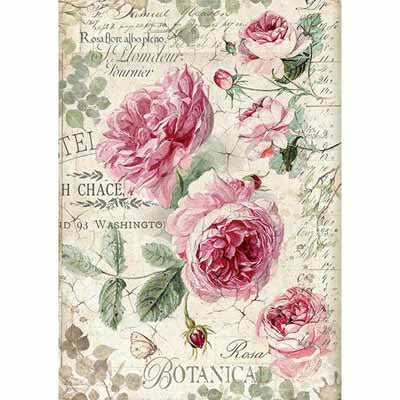 A4 Rice Paper - Botanic English Roses