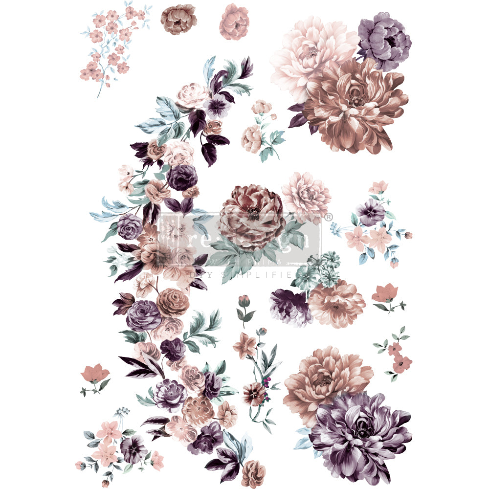 Burgundy Rose Transfer
