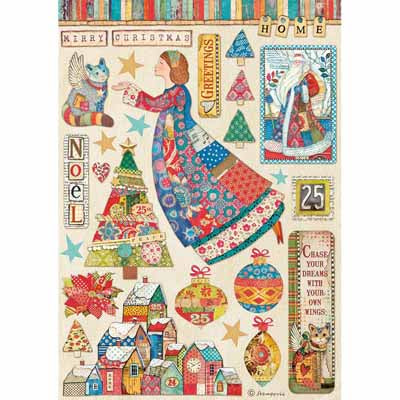A4 Rice Paper - Christmas Elements