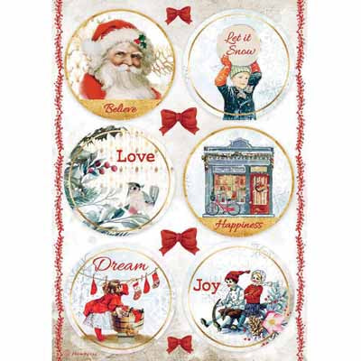 A4 Rice Paper - Christmas Rounds