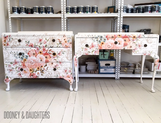 Commission - Rose Celebration Dresser & Drawers