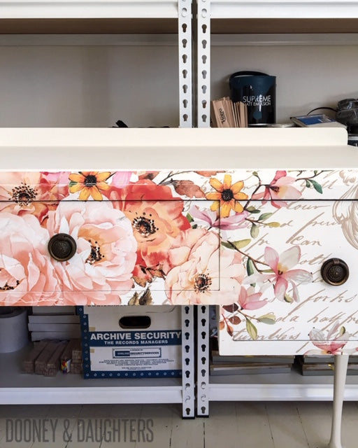 Commission - Rose Celebration Dresser & Drawers