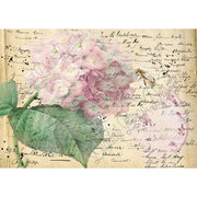 DDD A4 Rice Paper Bee a Hydrangea