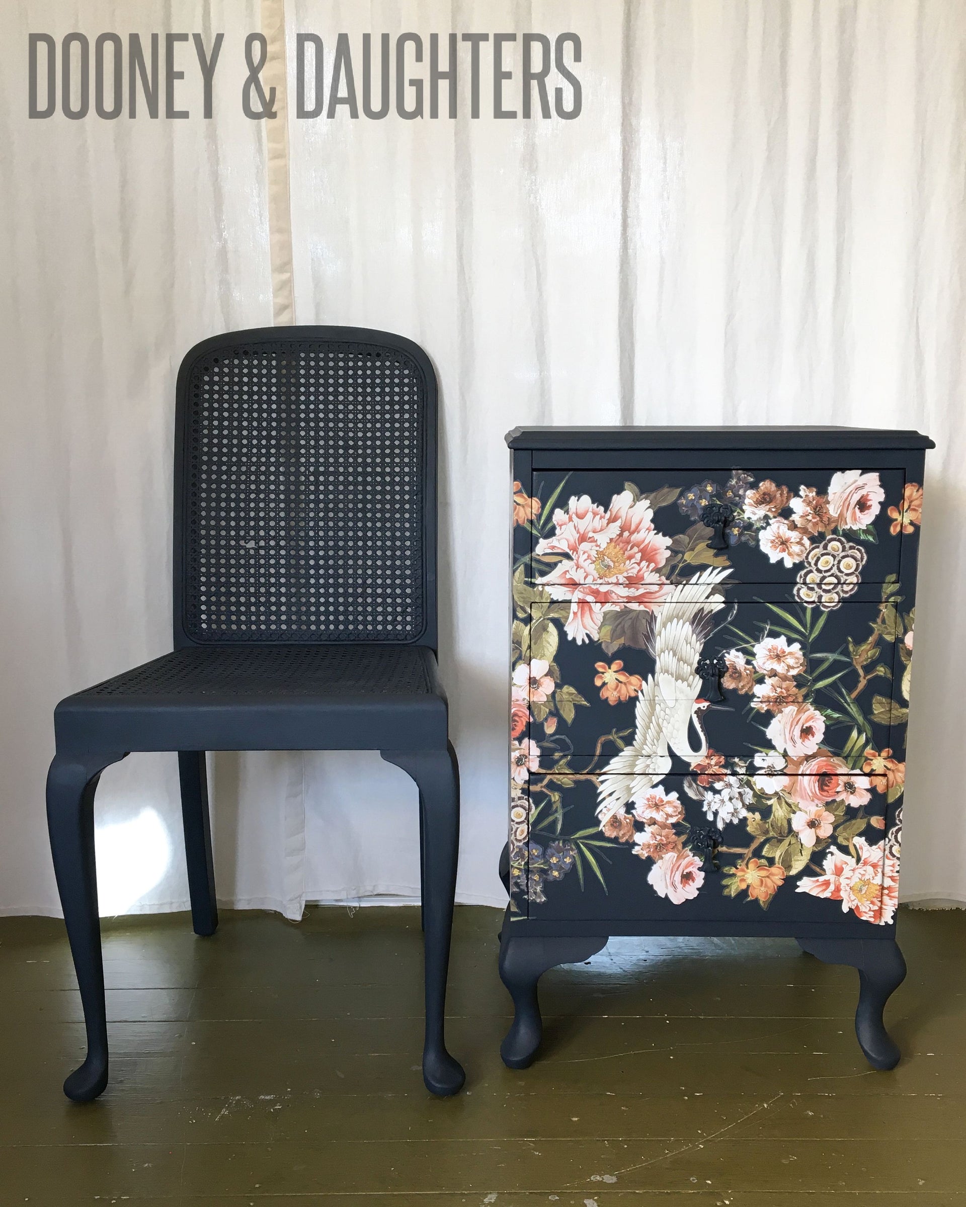Elegance & Flowers Bedside and Chair