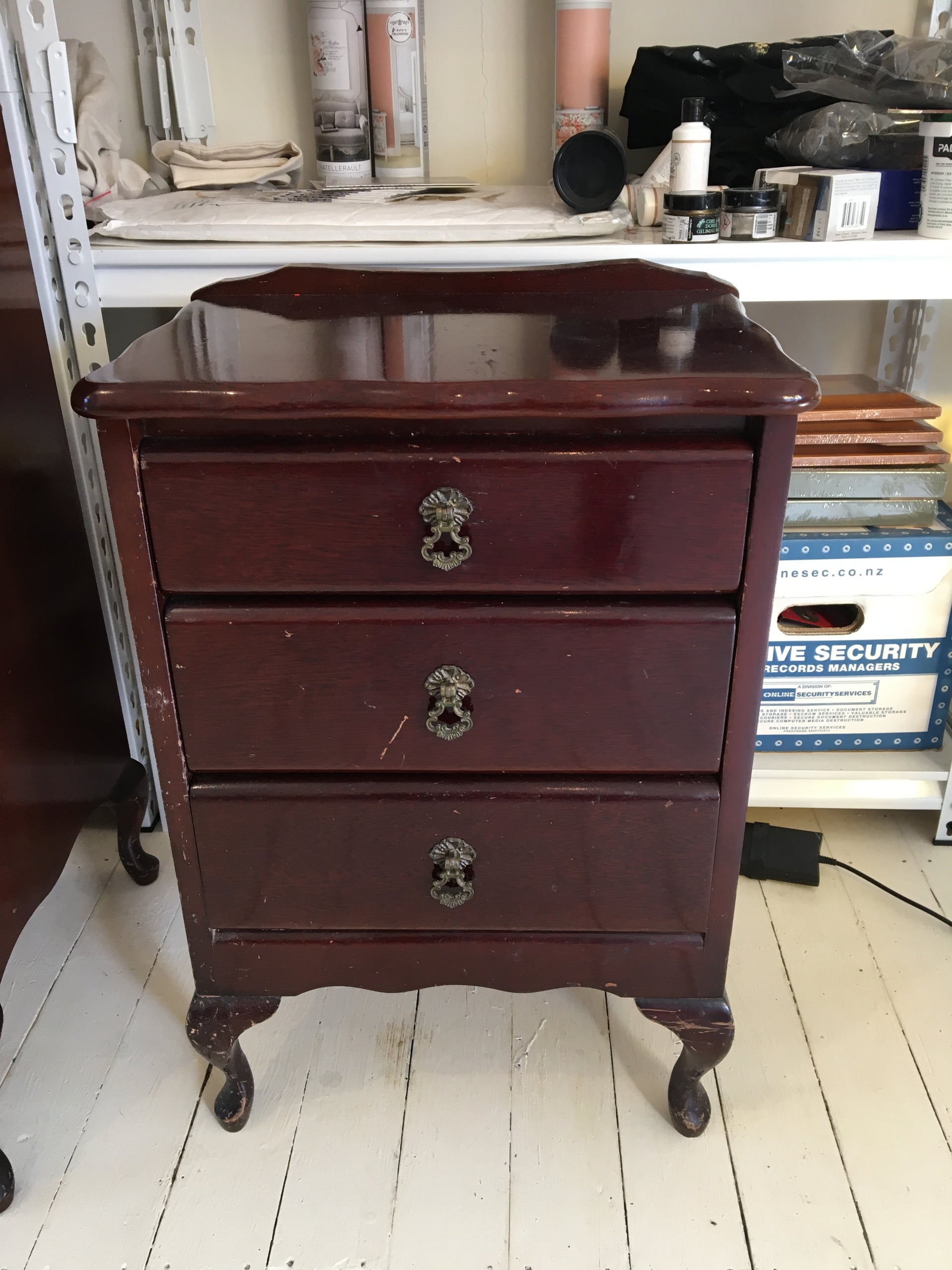 Faded Floral Bedside - Before