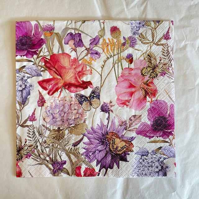 Floral Poem Napkin | Decoupage Napkin | Dooney & Daughters