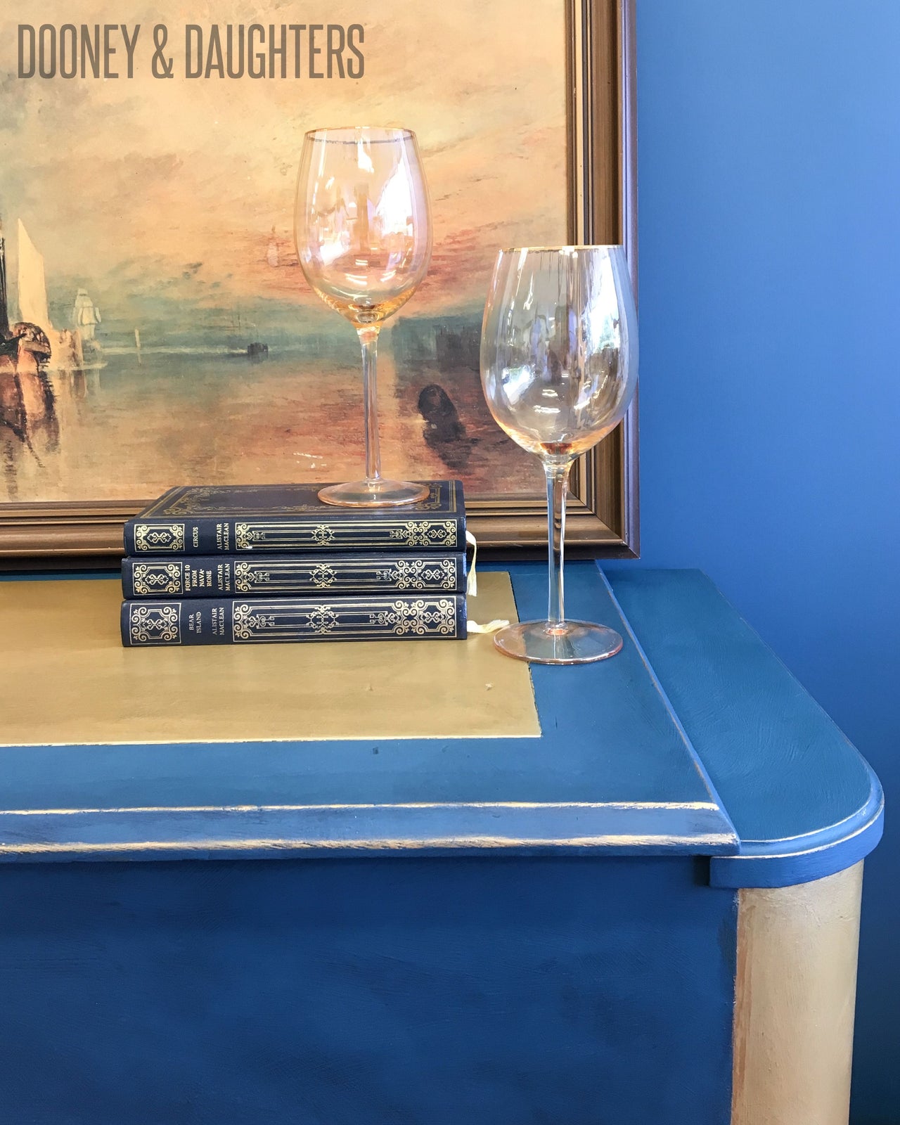 French Navy Art Deco Blanket Box