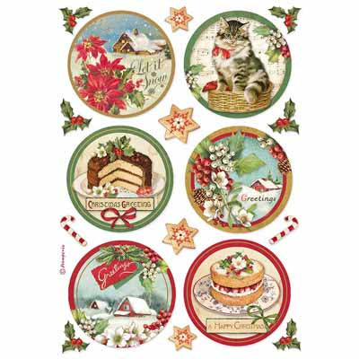 A4 Rice Paper - Happy Christmas Round