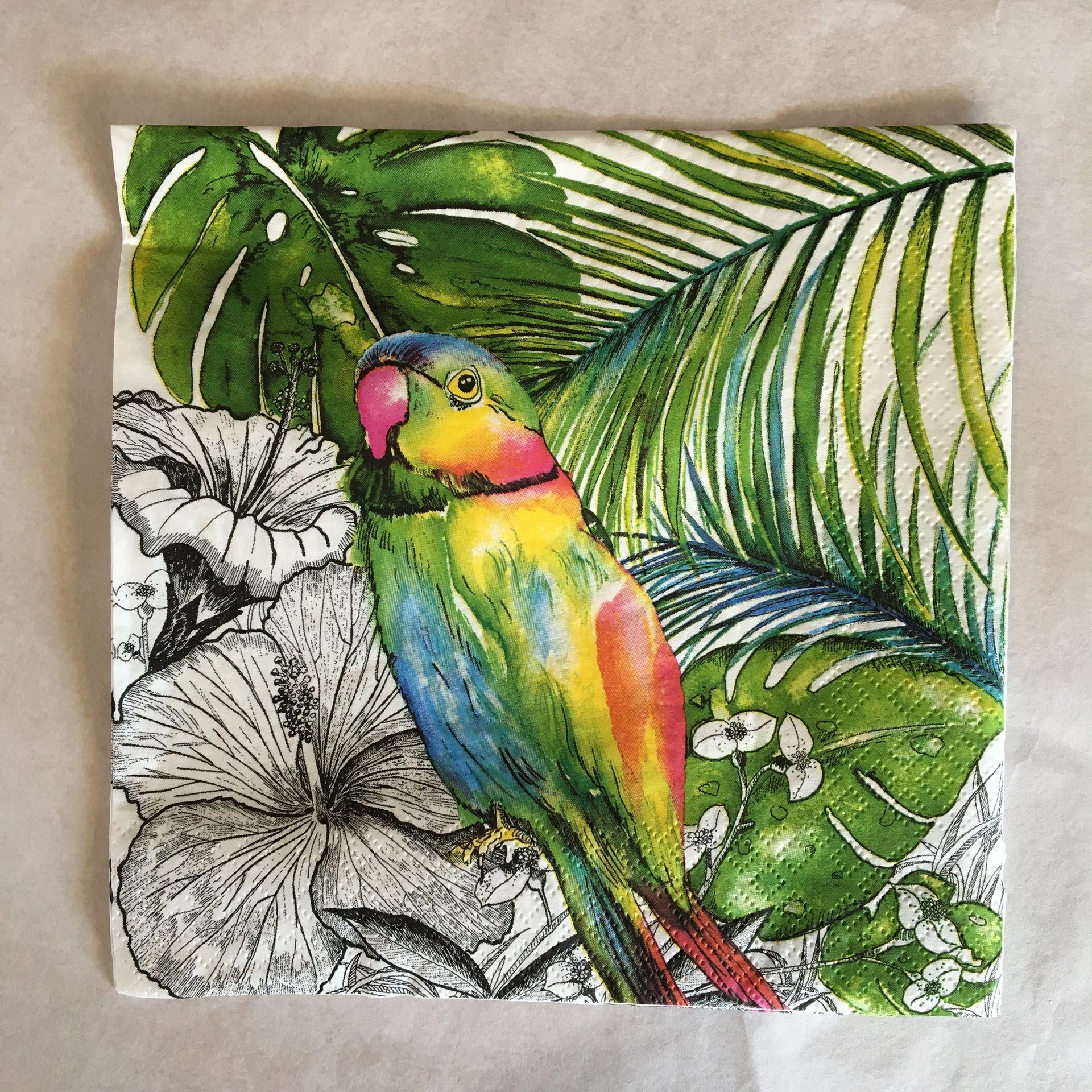 Jungle Parrot Napkin | Decoupage Napkin | Dooney & Daughters