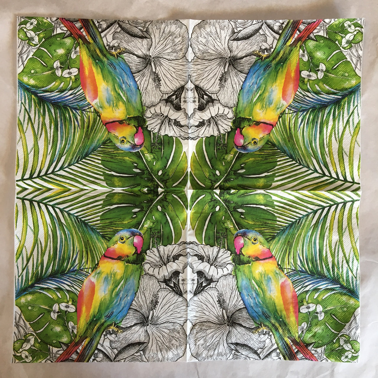 Jungle Parrot Napkin | Decoupage Napkin | Dooney & Daughters