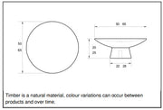 L4314 Olympia Knob Black Stain Measurements