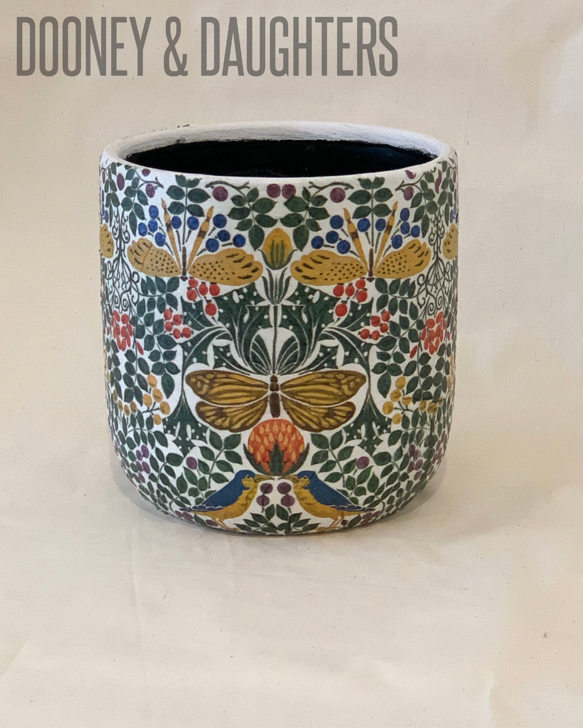 Large Pot - Birds & Butterflies