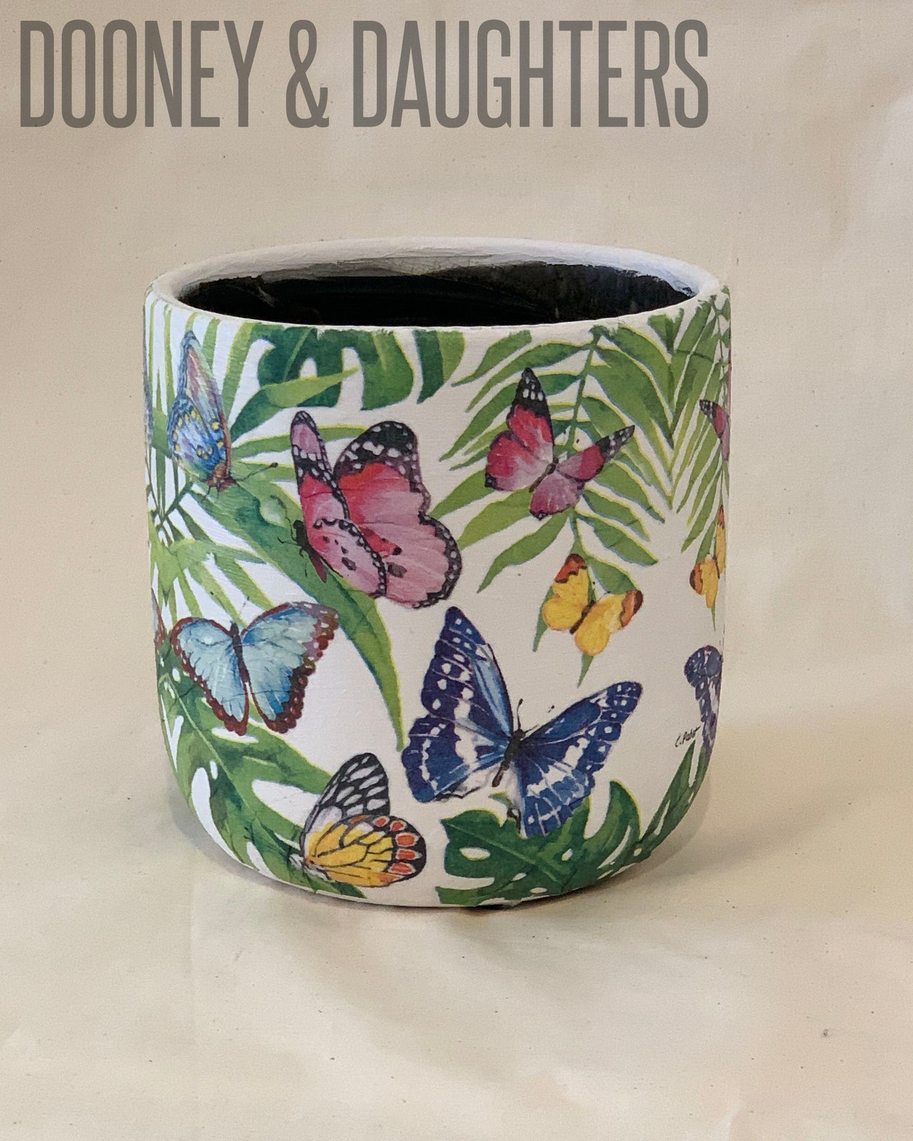 Large Pot - Tropical Butterflies