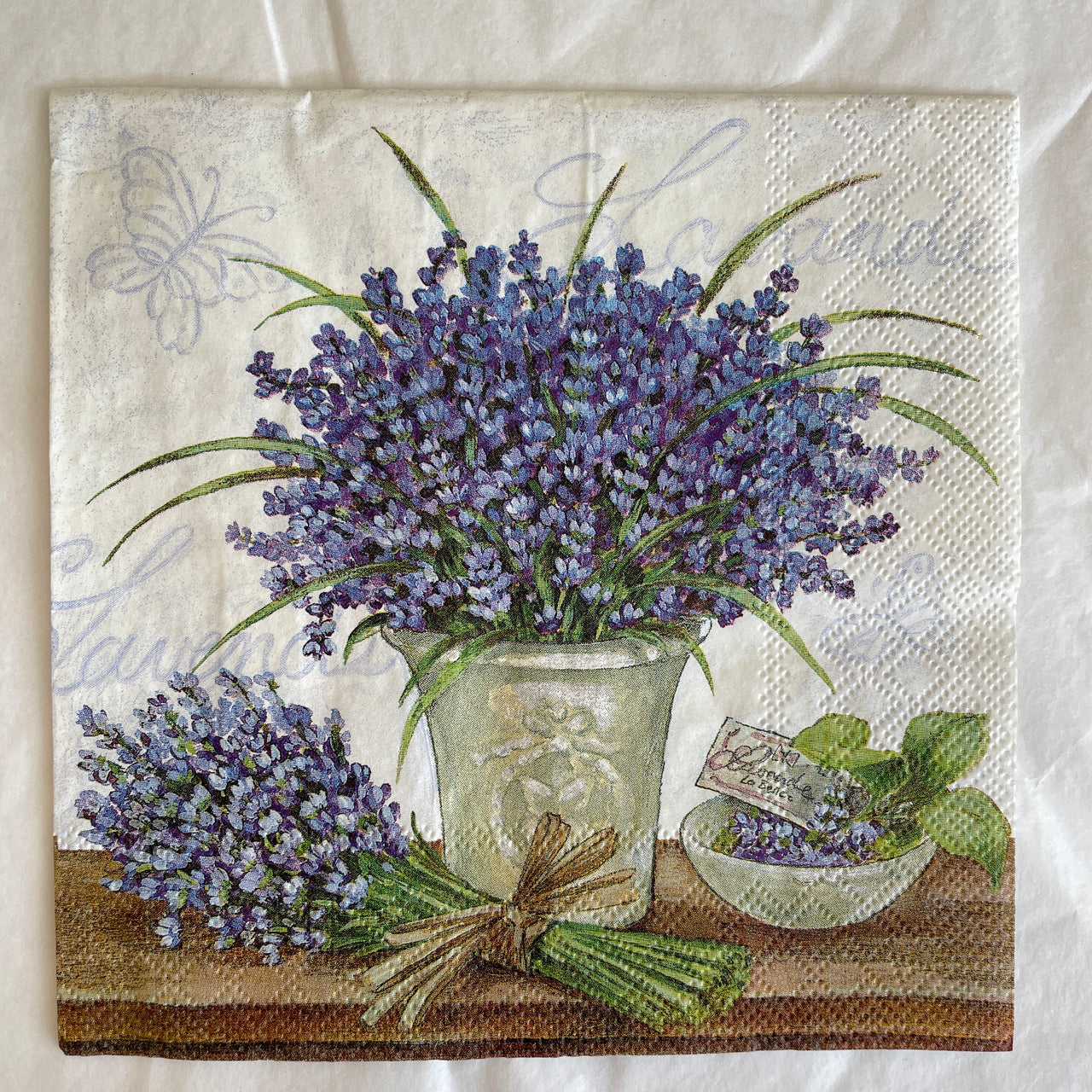 Napkin - Lavender Scene Cream