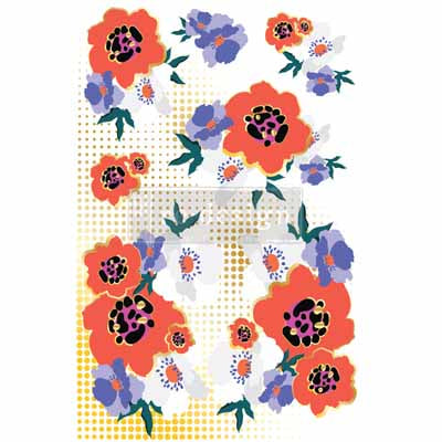 Modernist Floral Transfer