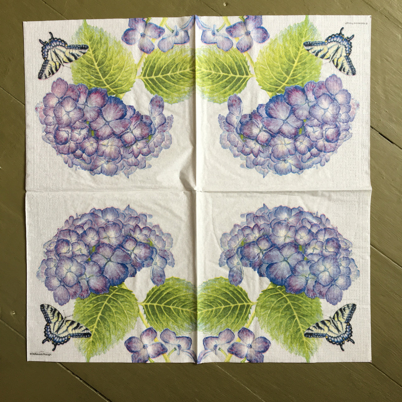 Napkin - Hydrangea & Butterfly