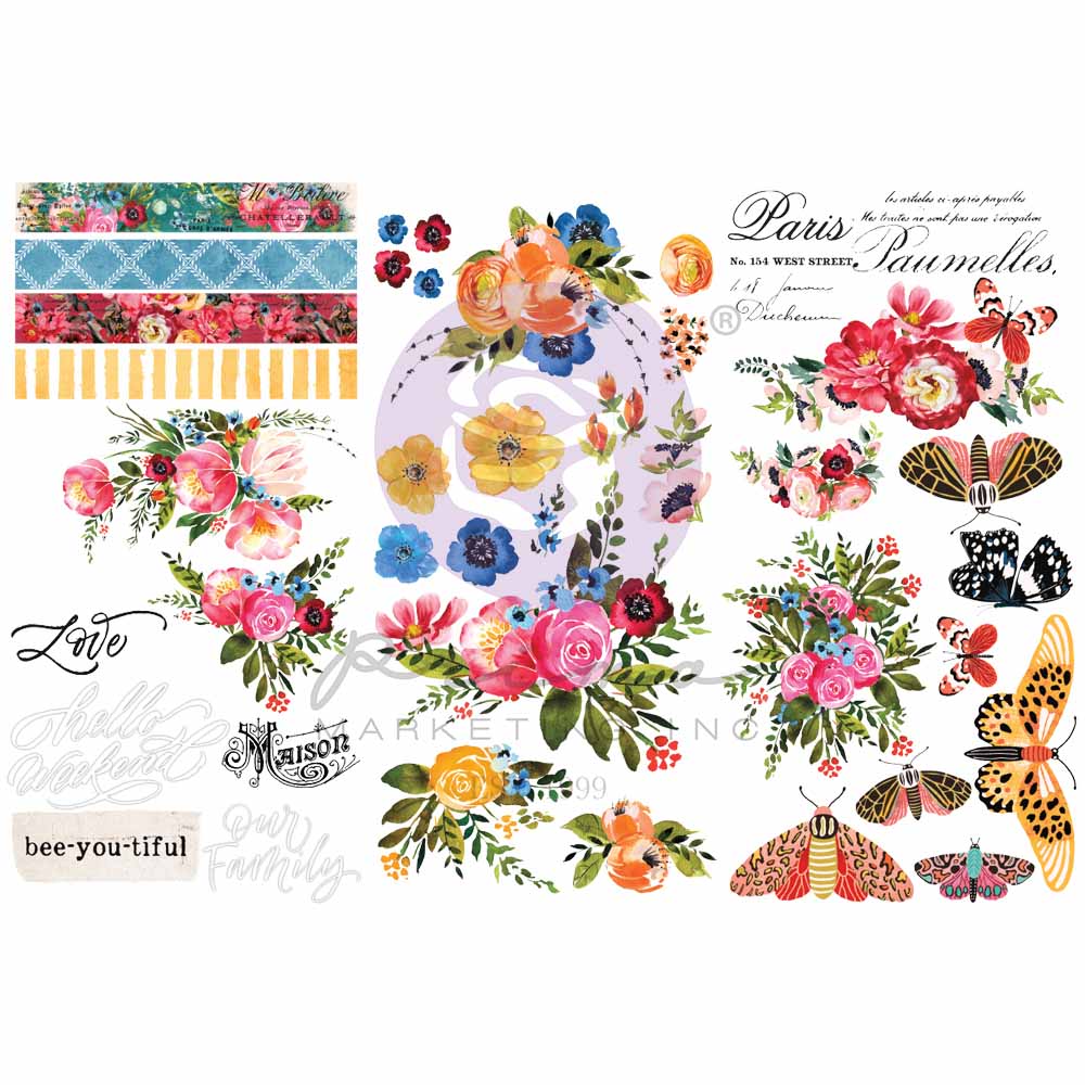 Prima Transfer - Painted Floral