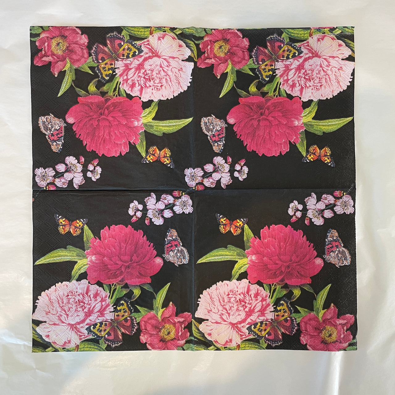 Napkin - Peonien Black