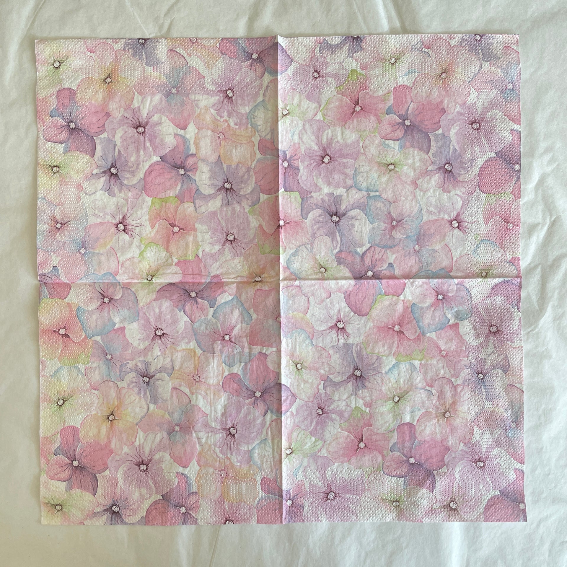 Napkin - Pink Hydrangea Pattern