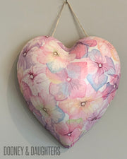 Pink Hydrangea Pattern Heart