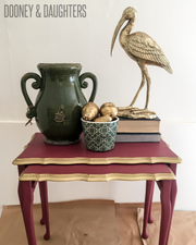 Red and Gold Painted Side Tables