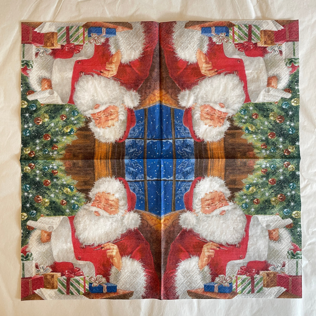 Napkin - Santa Claus Checking Wishlist