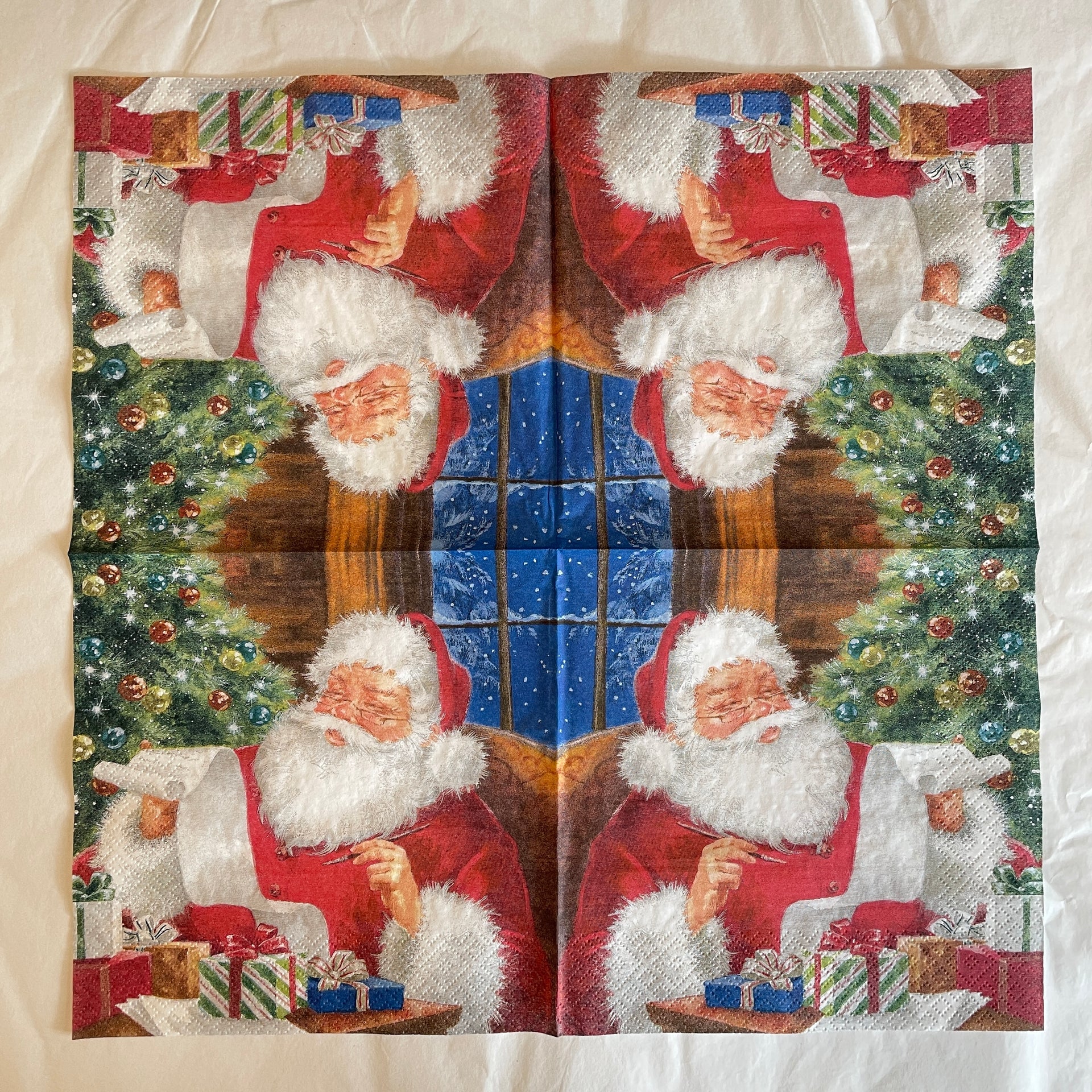 Napkin - Santa Claus Checking Wishlist