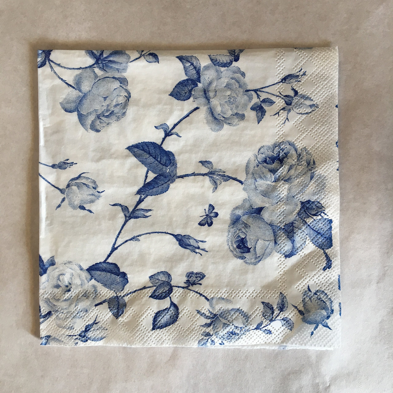 Napkin - Rambling Rose Blue