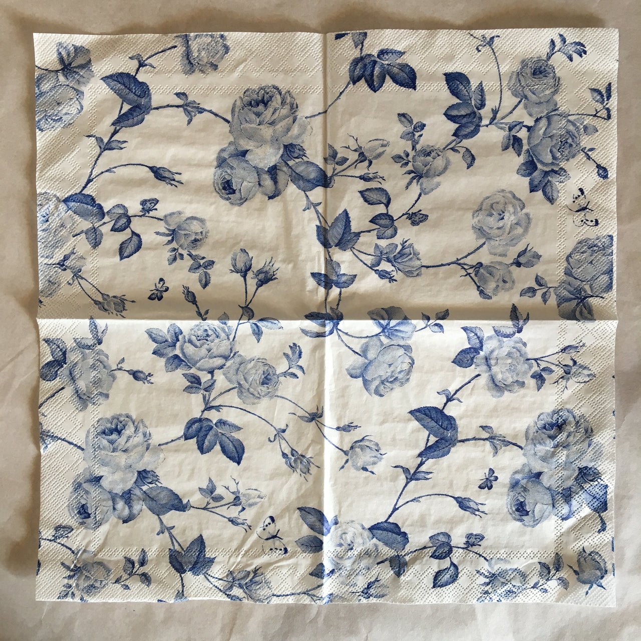 Napkin - Rambling Rose Blue