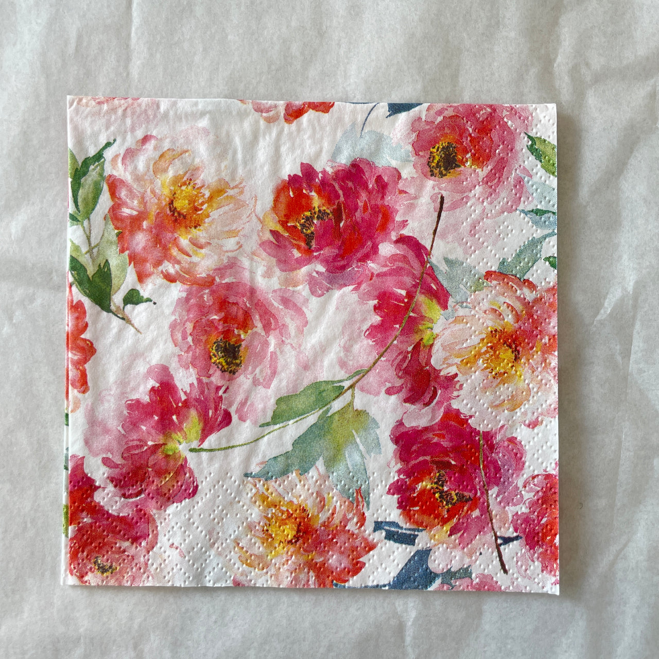 Napkin - Summer Roses White