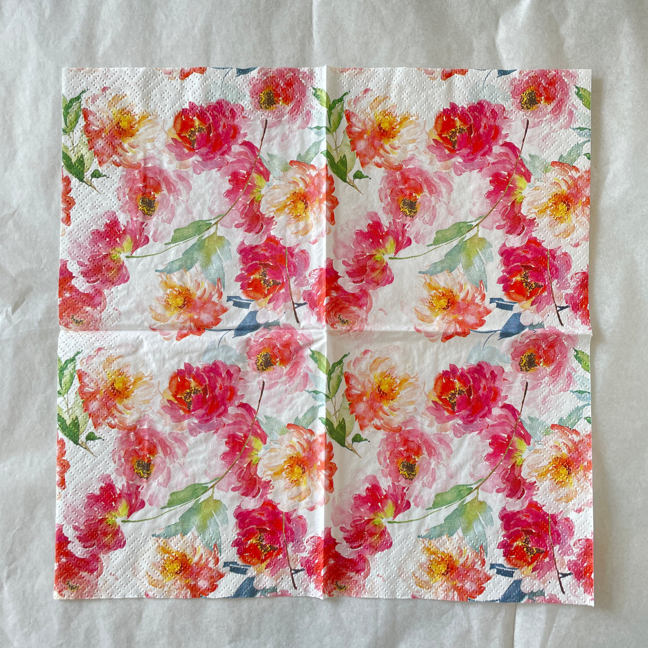 Napkin - Summer Roses White